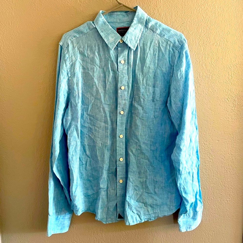 UNTUCKit Medium Slim Fit 100% Linen Button Down Long Sleeve Shirt